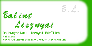 balint lisznyai business card